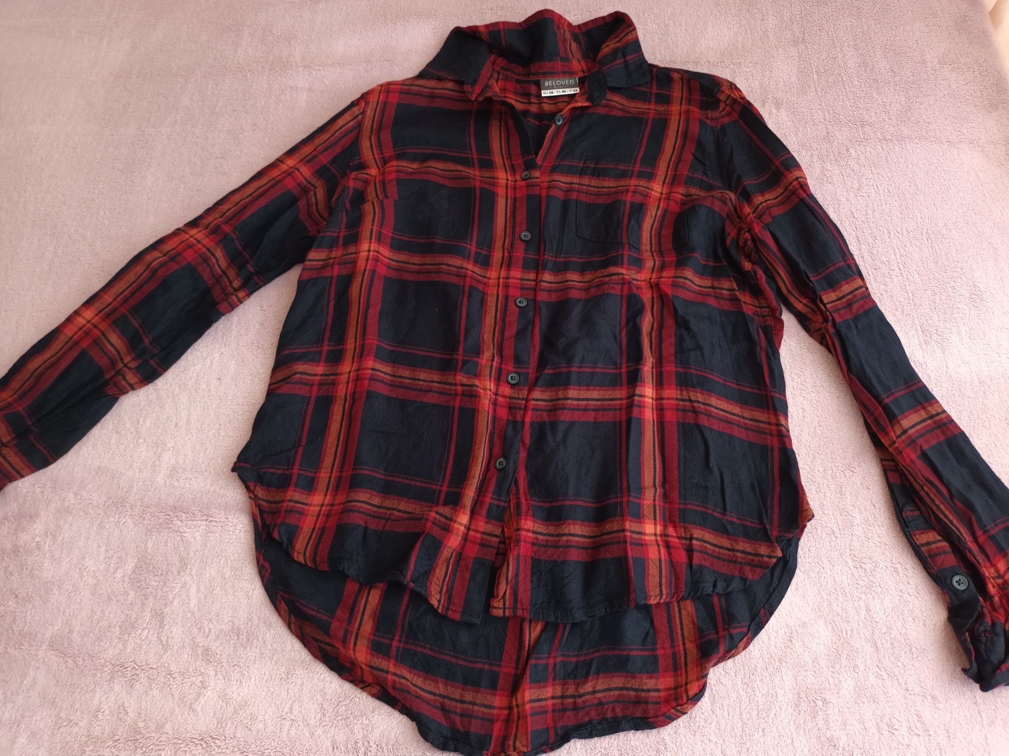 Комплект М размер, карирана риза и блуза с флорален десен, Спиди