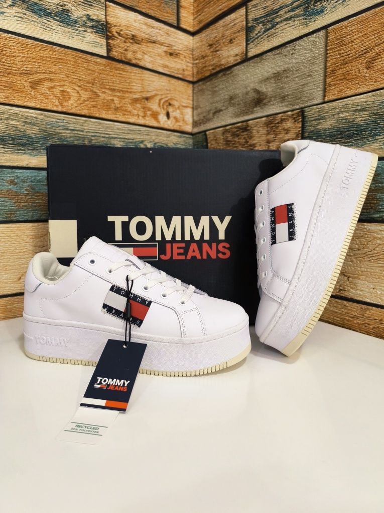 Sneakers Tommy Hilfiger Platform Piele Naturală