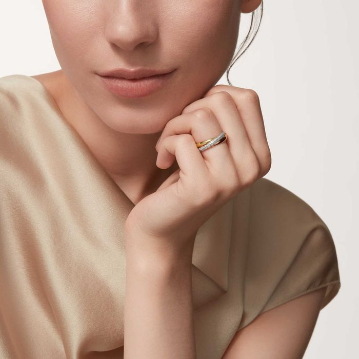 CARTIER Trinity Half Paved Classic Унисекс (Мъжки / Дамски) Пръстен