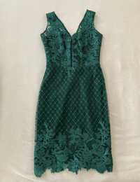 Rochie verde smarald din dantela