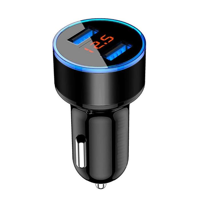 incarcator voltmetru-ampermetru cu 2 porturi usb -3,1 ah