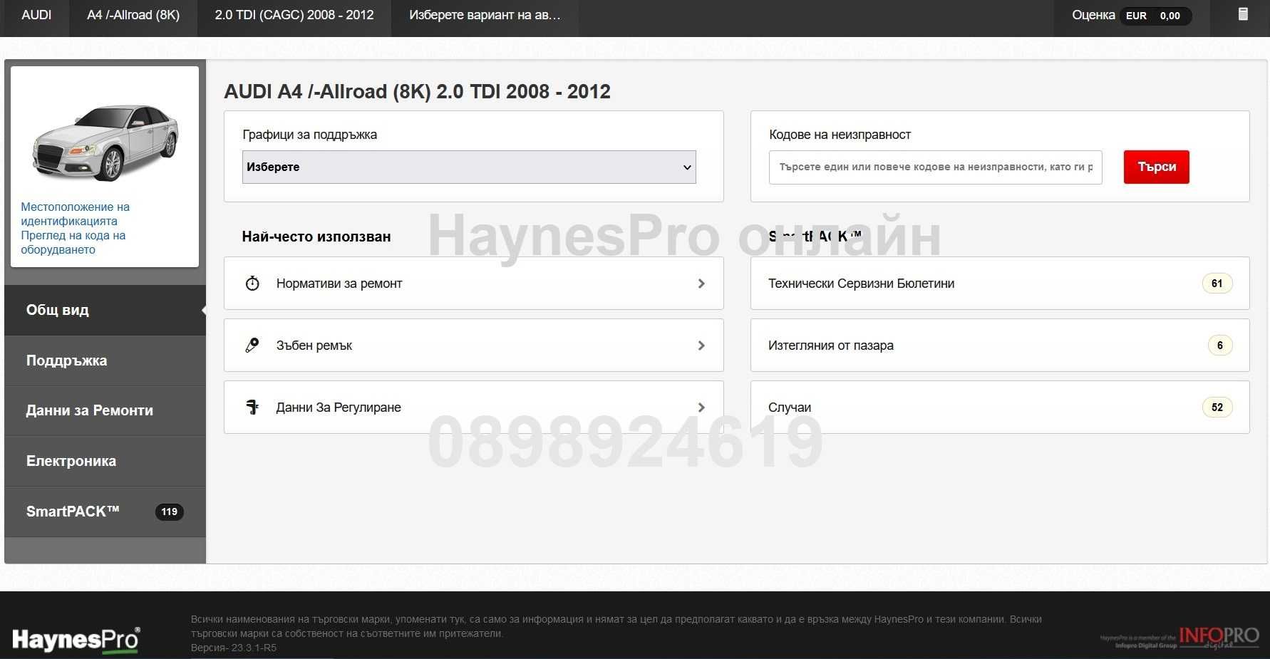 HaynesPro Онлайн версия 2024 Български език Autodata
