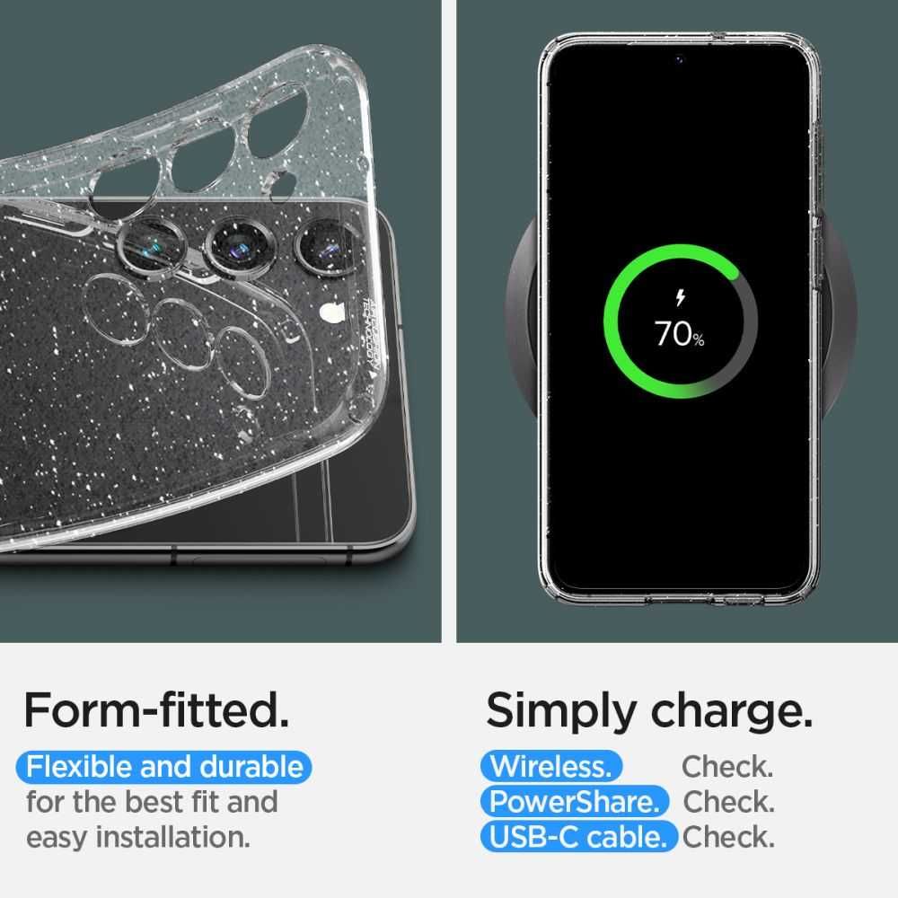 Блестящ калъф Galaxy S23 Plus,Spigen Liquid Crystal Glitter Quartz