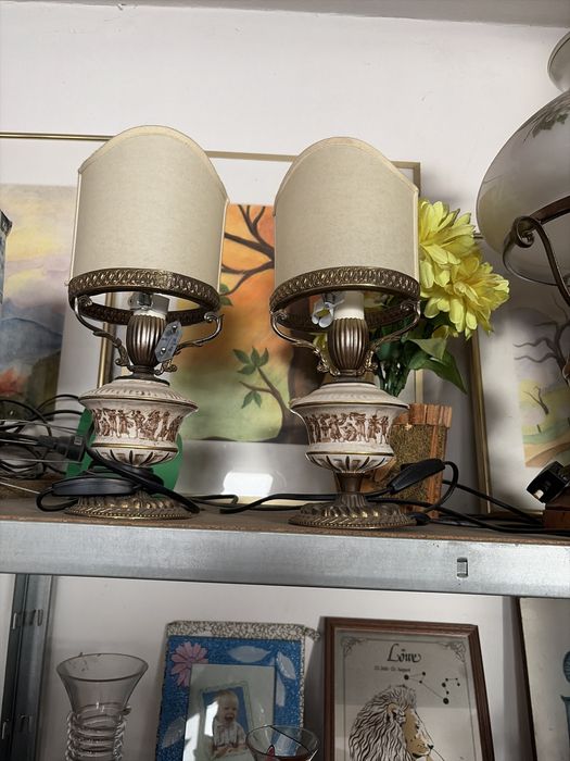 Veioze din bronz si lemn