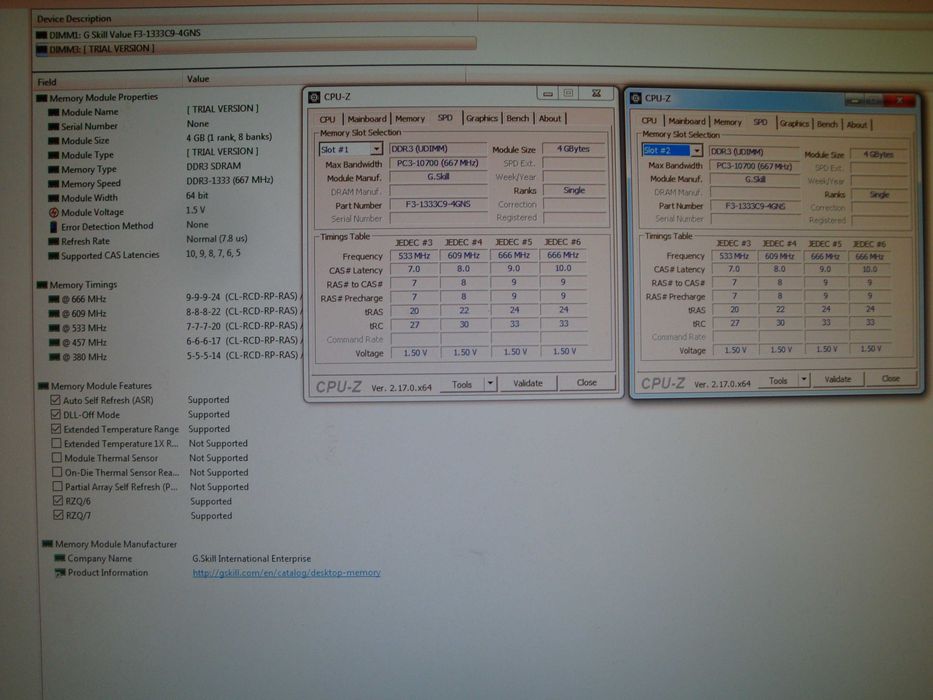 Memorie ram DDR3 G.skill Value 8GB dual ch kit 1333 Mhz Cl9