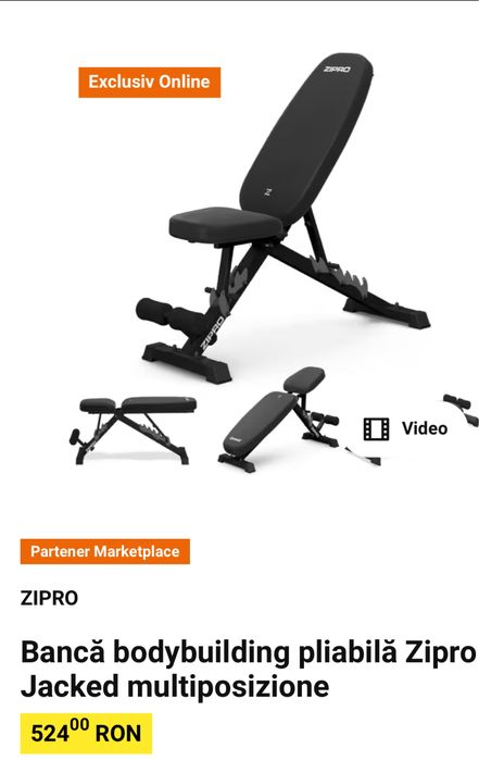 Vand Banca Fitness Multipozitionala Zipro Jacked. Pret negociabil.