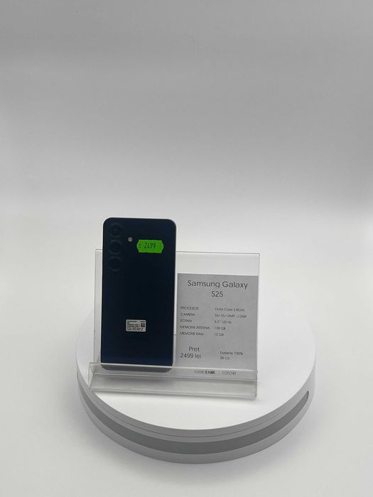 Garantie 24 luni CashBox Samsung Galaxy S25 128GB  baterie 100% 36cc