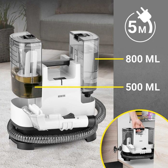 Перяща Преносима Прахосмукачка за Килими Дивани Легла Тапицерия N8WERK