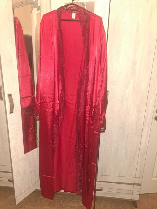 Halat satin cu dantela dantelă 4XL