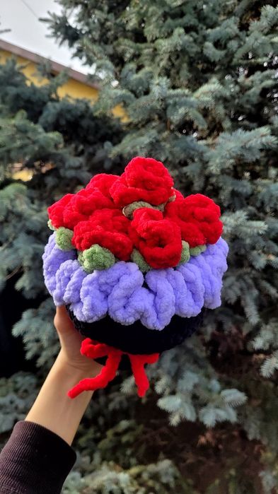 Buchet de trandafiri croșetat