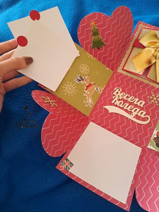 Коледна експлодираща кутия за снимки/пожелания