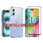 Set - Folie Sticla Full + Husa AntiSoc iPhone 12 13 14 Pro Max 15 16