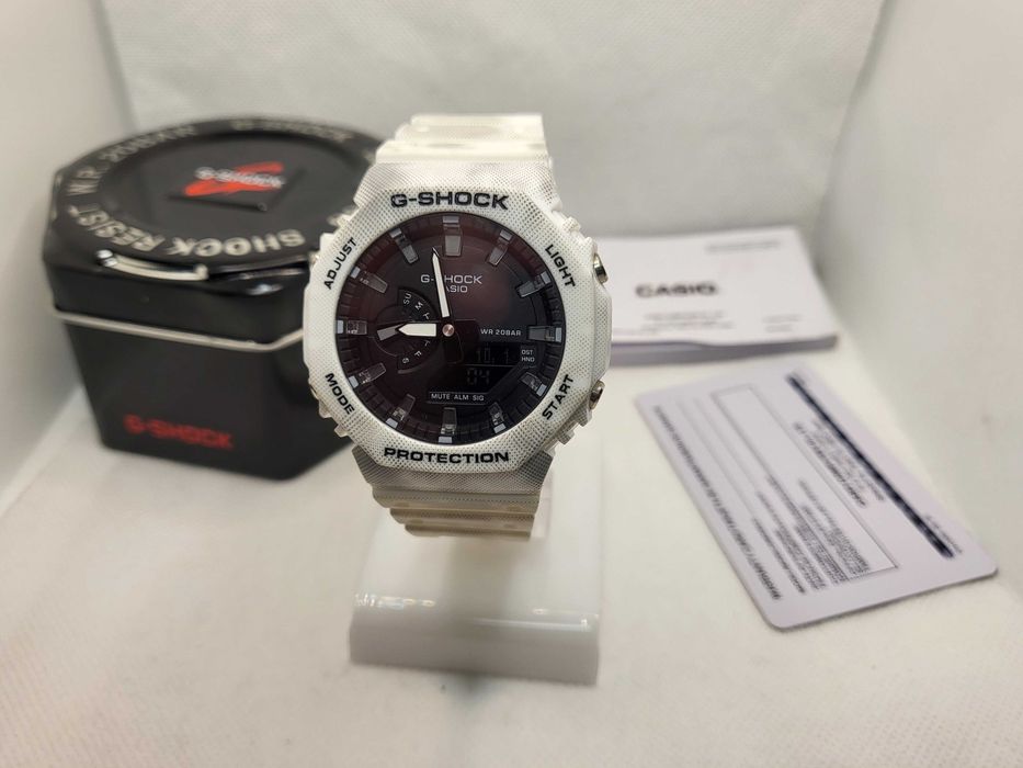 Ceas Sport Casio G-Shock GA-2100 Dirty White – Nou, Garanție 2 Ani