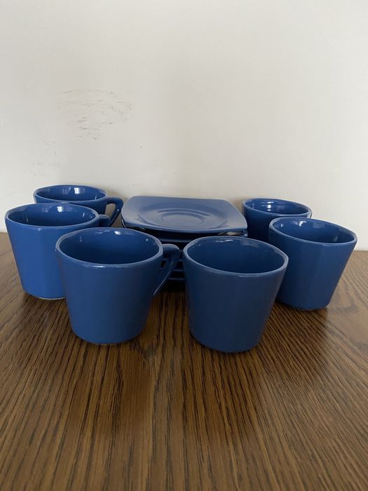 Set cani de portelan albastre