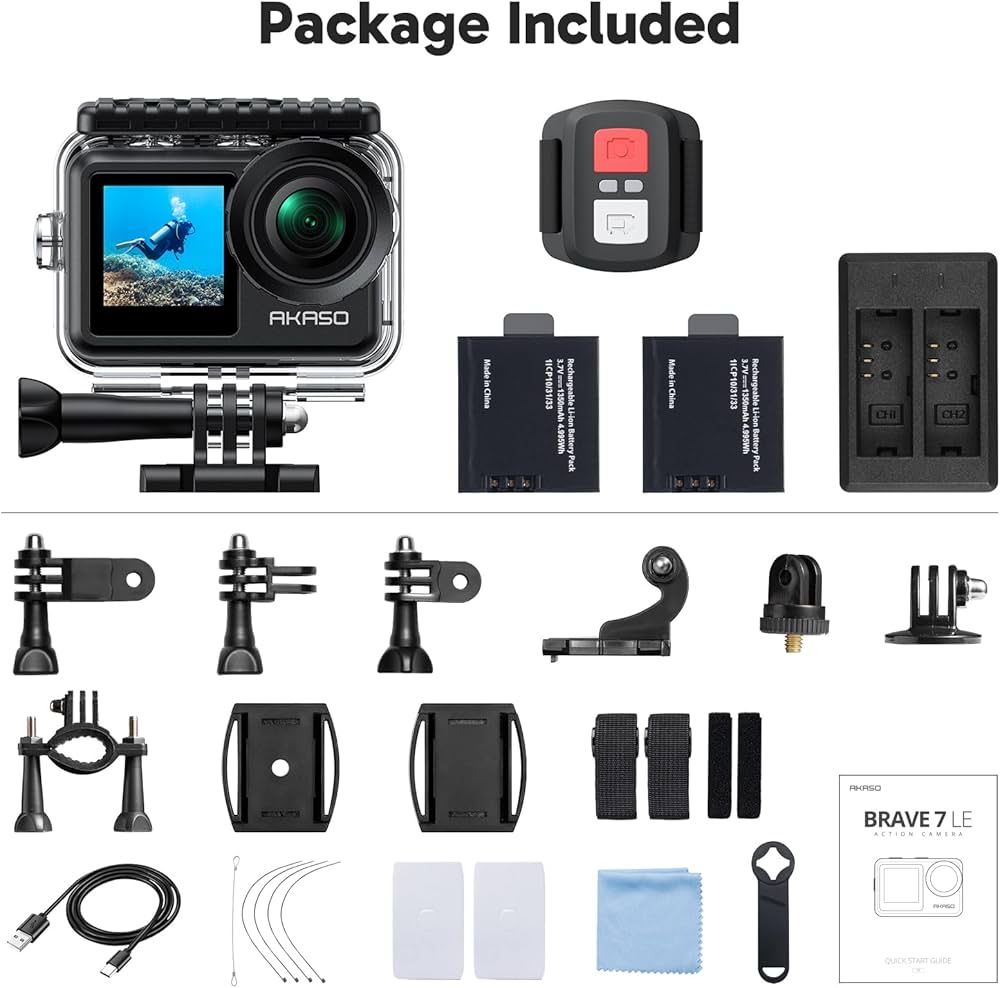 Екшън камера 4К Action camera AKASO BRAVE 7 LE WI-FI спортна камера