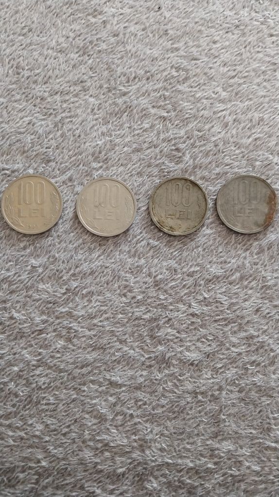 Vând 4 monezi de 100 lei 1993-1994