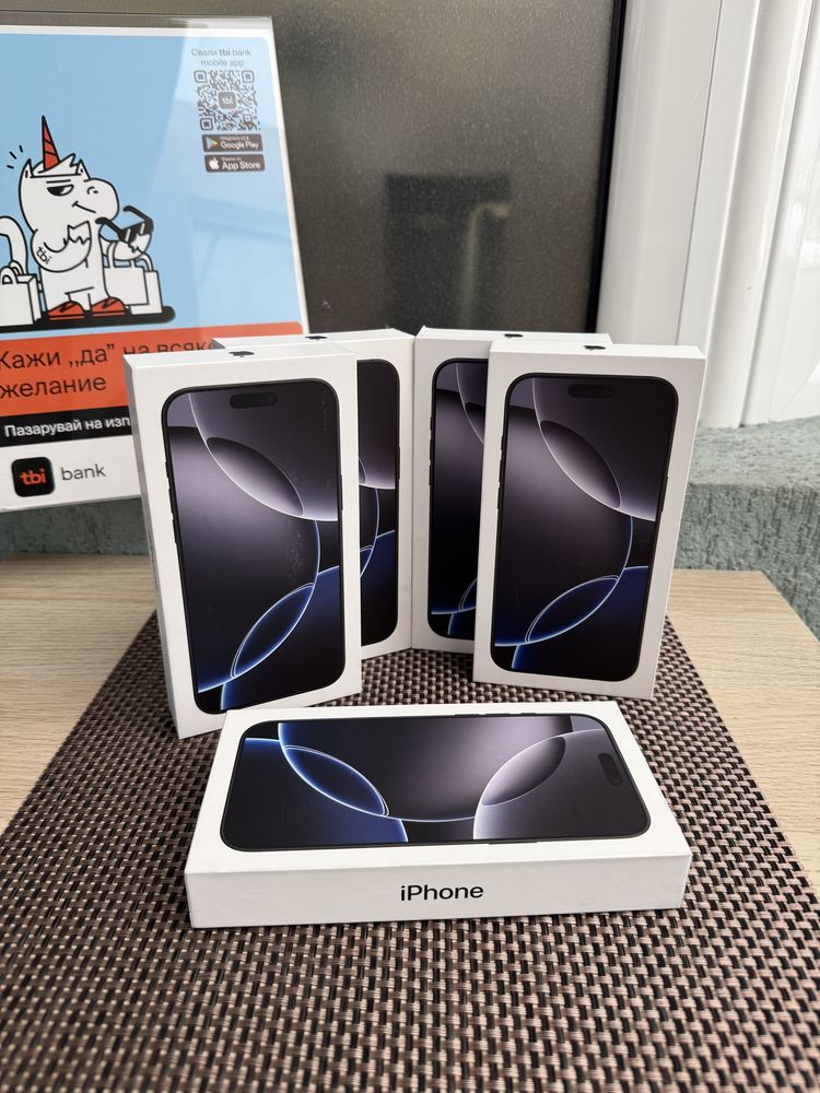 НОВИ! *ЛИЗИНГ* iPhone 16 Pro Max 256Gb Black Titanium Гаранция