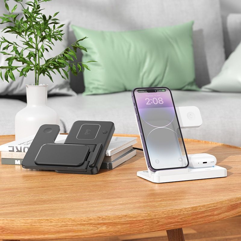 Borofone BQ26 3в1 Wireless Док-станция 15W для iPhone 16 iWatch AirPod