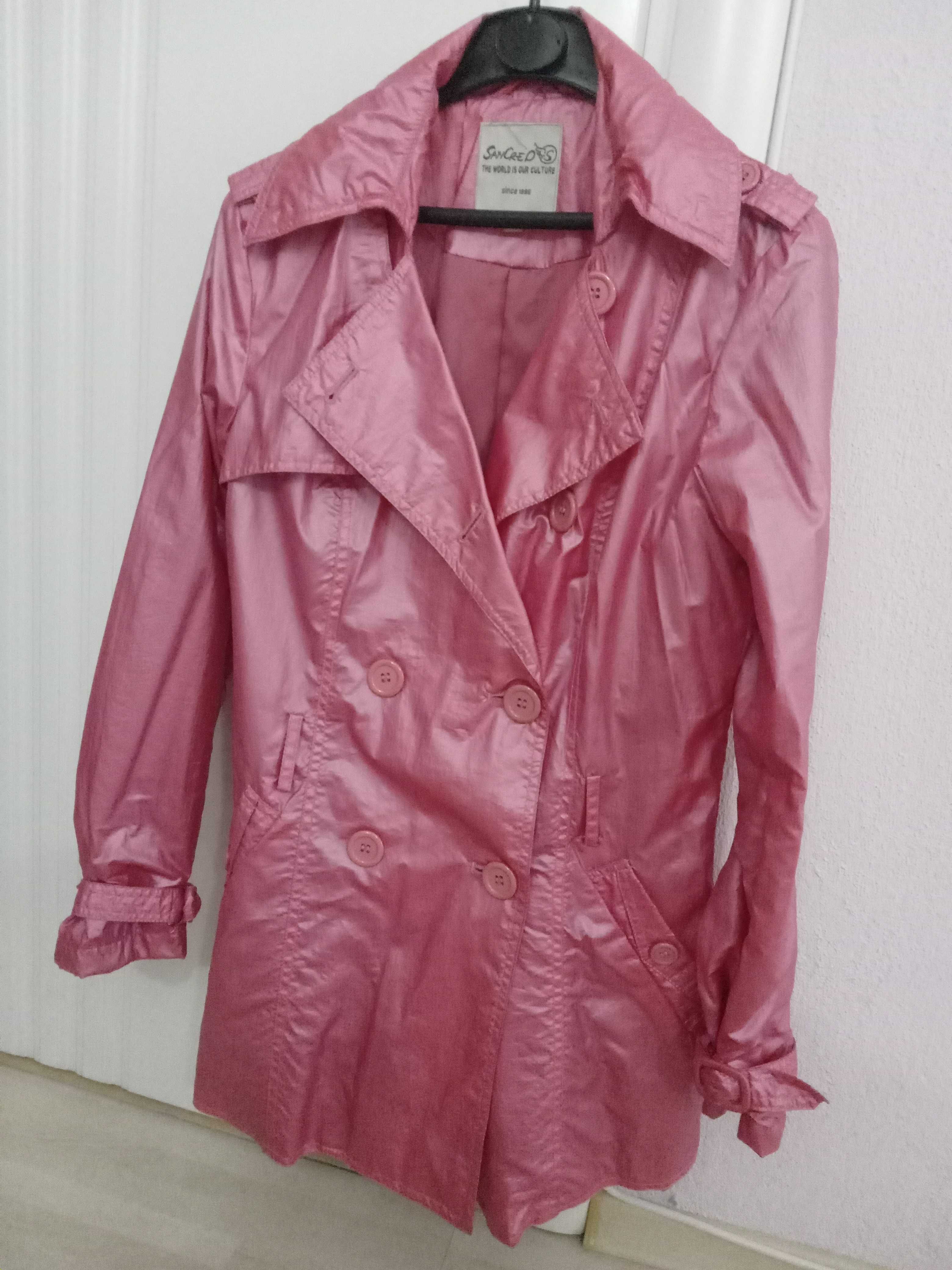 Модерно яке, шлиферно,тип дълго сако, цвят Pink (розово),