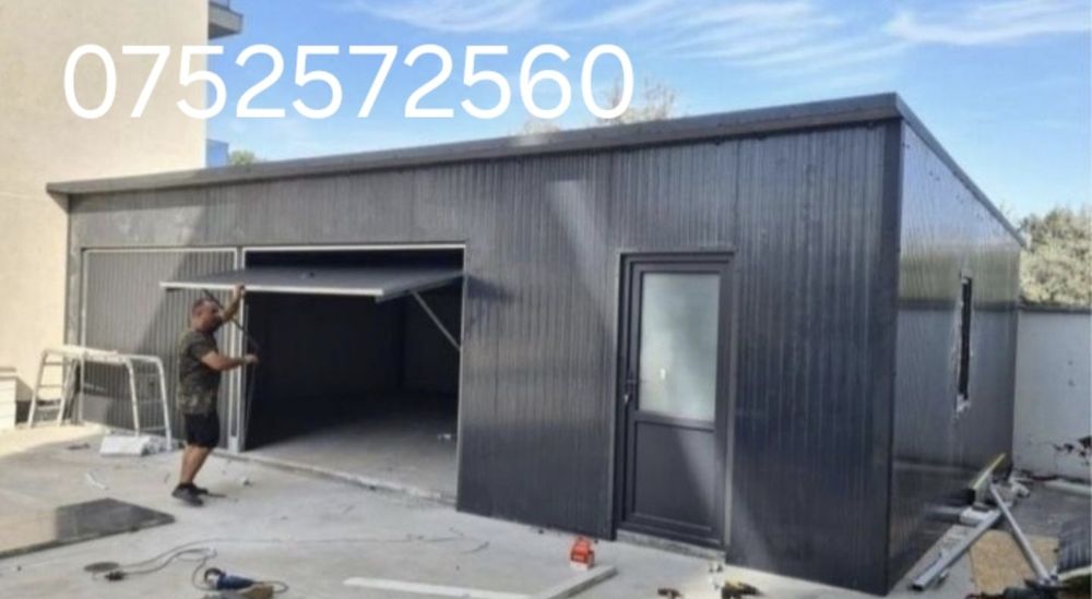 Garaje pe structuri metalice învelite cu panou senwis