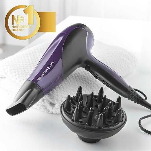 Сешоар за коса Remington D3190, 2200W, Йонизираща функция с дифузер UK