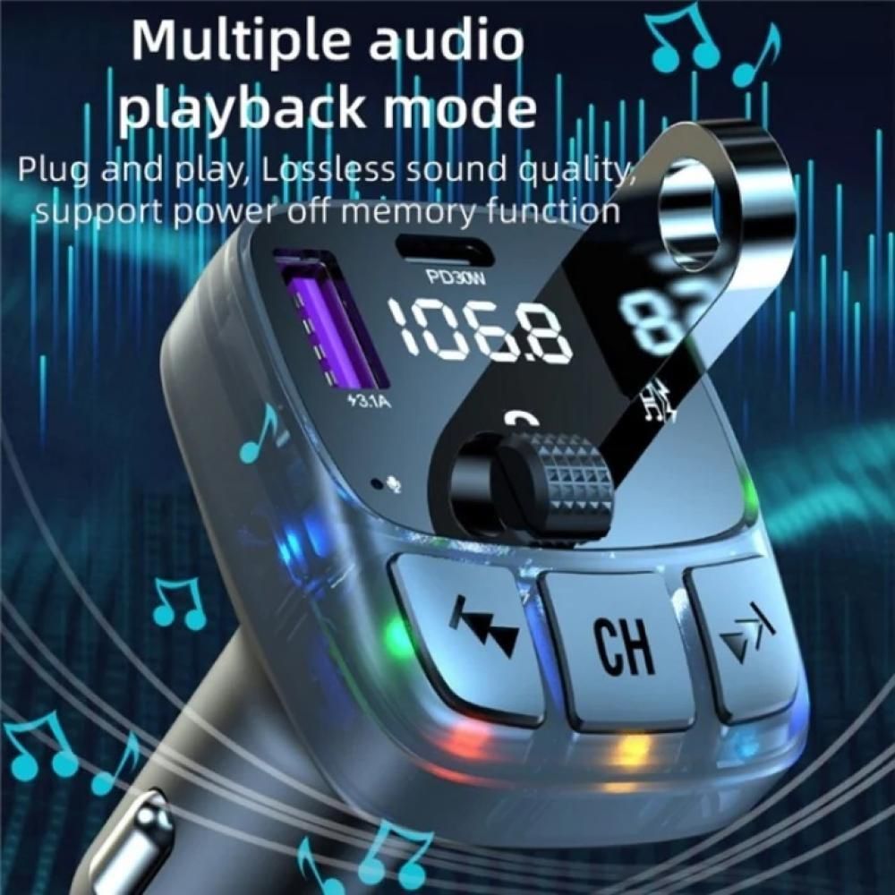 Fm трансмитер bluetooth 5.3  handsfree с pd15w адаптер за супер ...