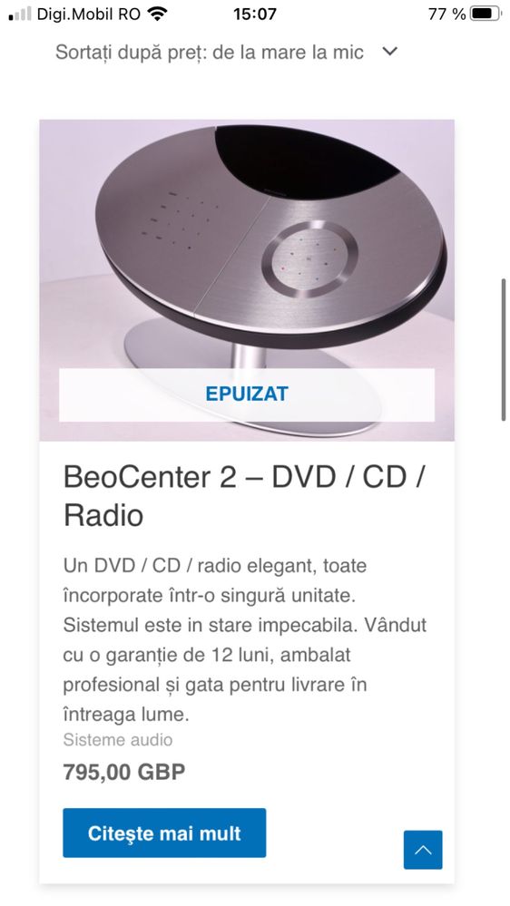 Bang&Olufsen BEOCENTER 2 Master UNIT+Cablu+Stand Preț deCATALOG 1300€