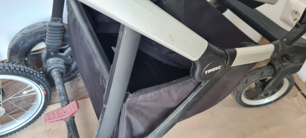Cărucior Thule sleek gray landou și sport, cu adaptor