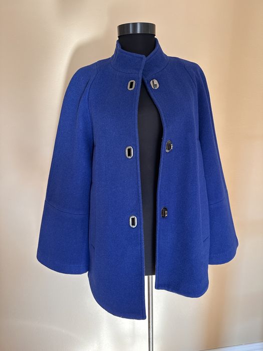 Palton Mango lana S albastru