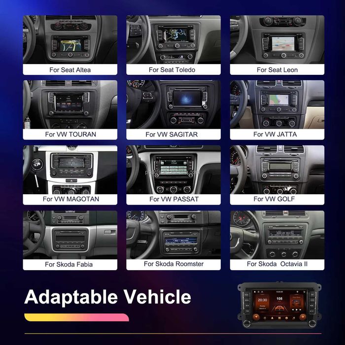 Navigatie Carplay 4GB RAM Volkswagen Golf Passat Skoda Seat
