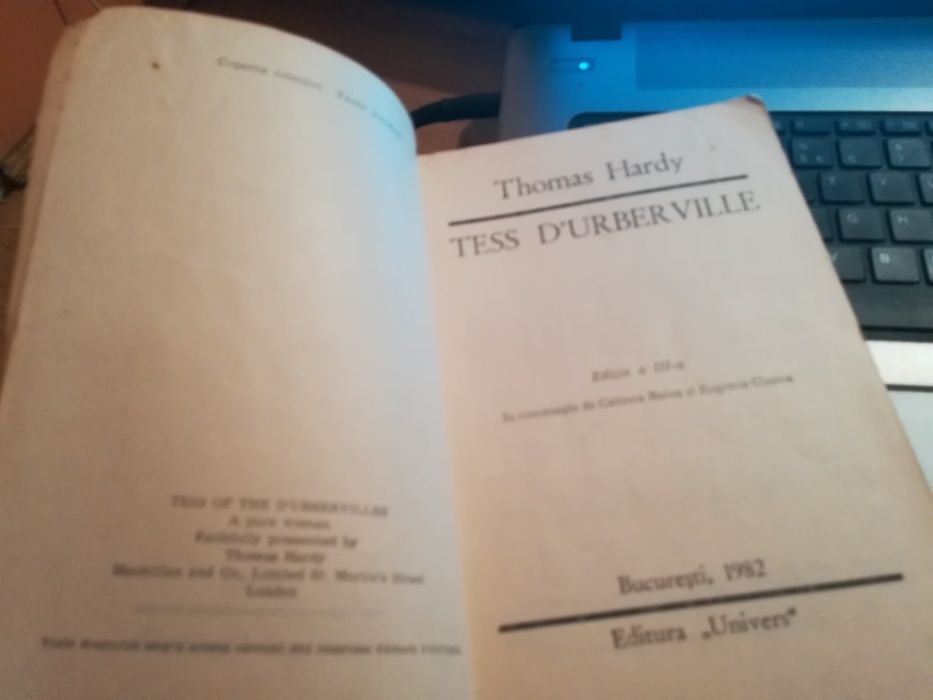 Tess D-Urberville, Thomas Hardy, Editura UNivers, 1982