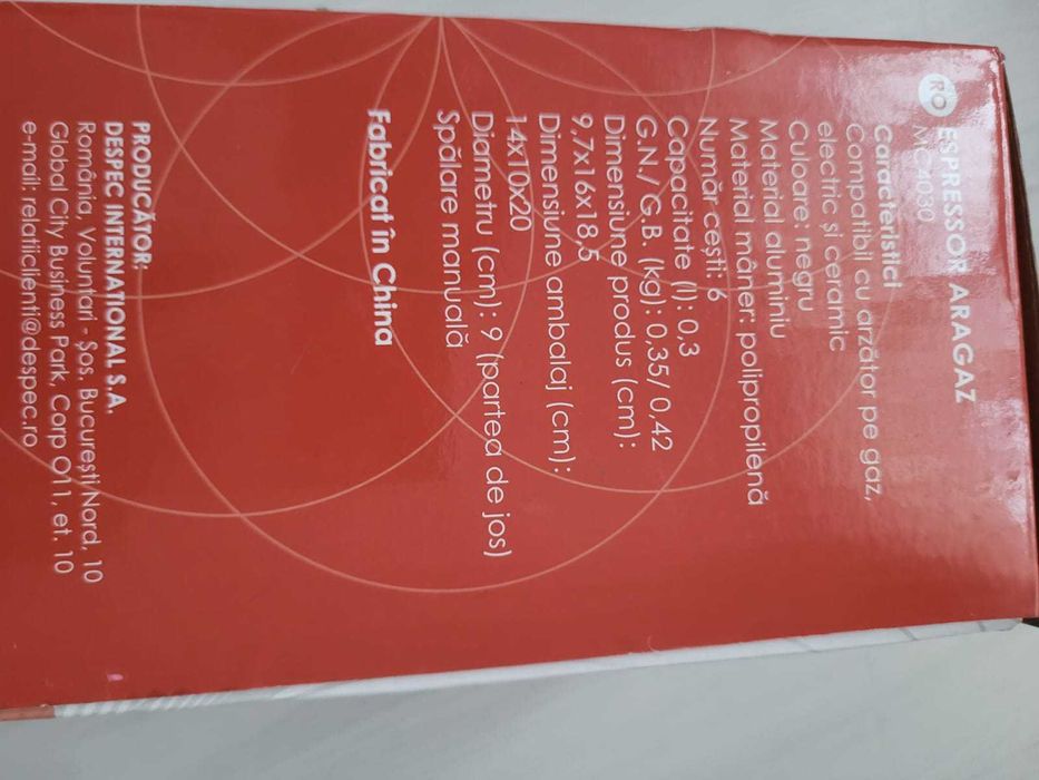 Espressor Cafea 300 ml, 6 cesti, Aluminiu, Aragaz, Plita, Negru, NOU