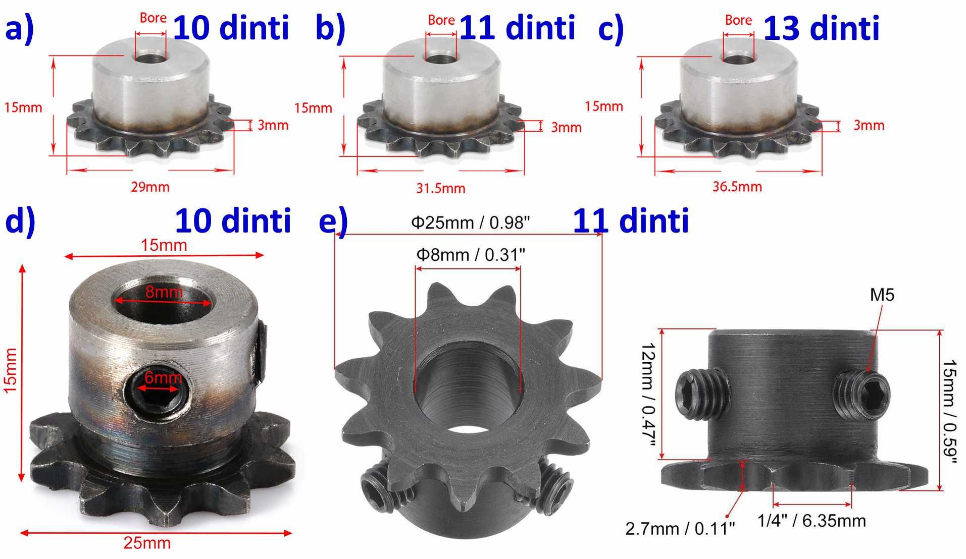 Pinion 6,7,11,13,14,20,44 dinti pentru motoare. Nou!