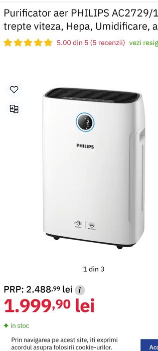 Purificator aer philips ac2729