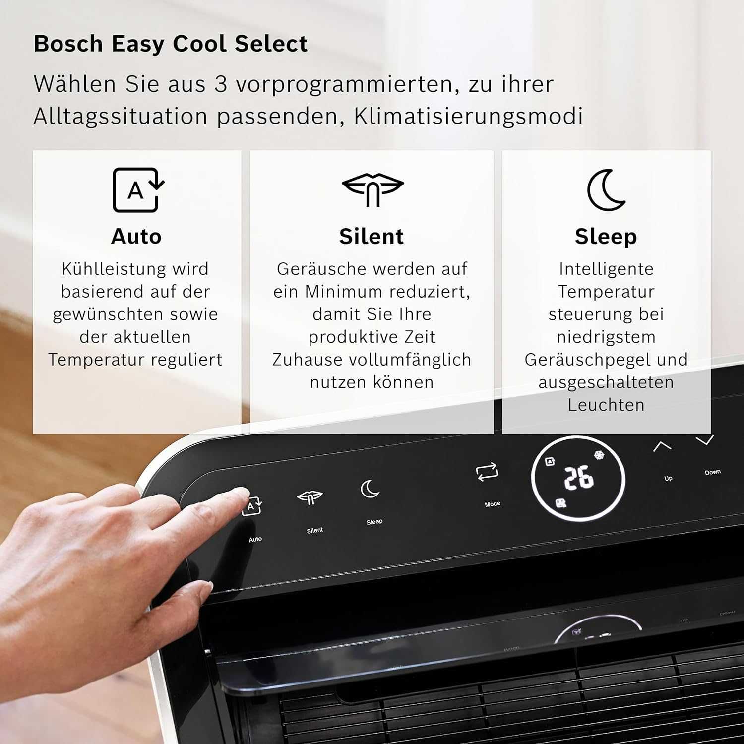 Bosch Cool 4000 мобилен климатик 3-в-1, 2.6kW, до 35m²