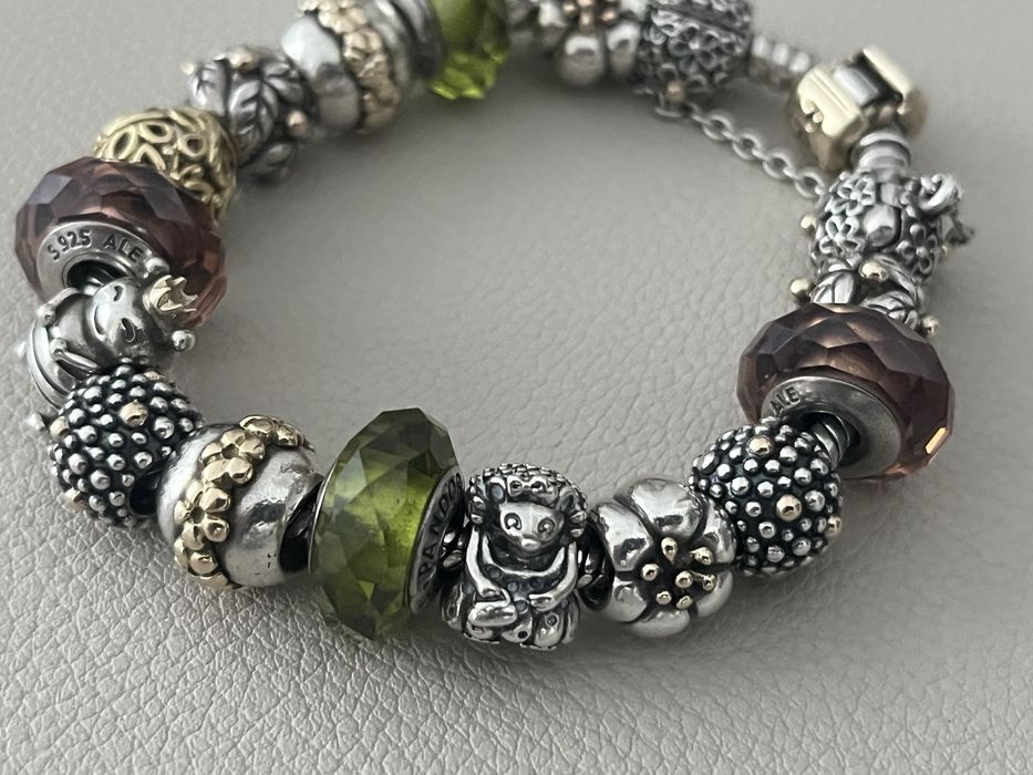 Bratara Pandora originala two tone aur 14k