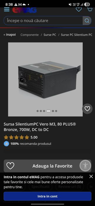 Sursa 700w silentium pc vero 3