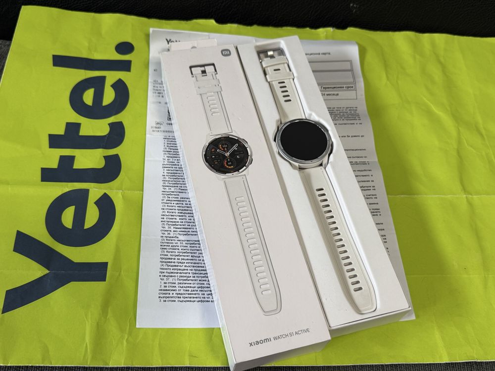 КАТО НОВ Xiaomi Watch S1 Active Yettel Гаранция 2025 г. White