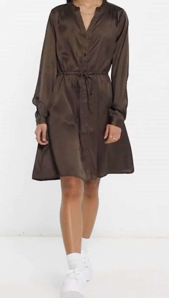 JDY KLARA Chocolate brown dress