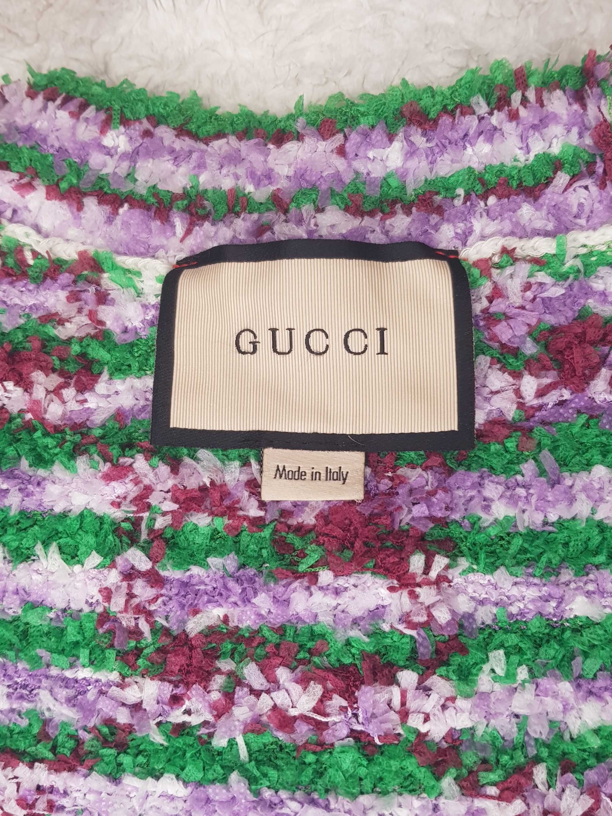 Дамски цветен летен пуловер с къс ръкав Gucci размер S