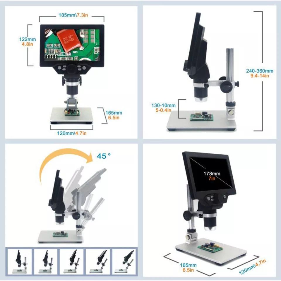 Дигитален микроскоп Mustool G 1200X, 1080FHD, 12 Mp, Led, 3000mAh бат.