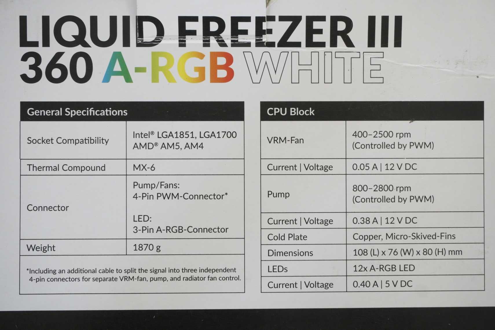 [1700 AM4/5] Водно охлаждане Arctic Liquid Freezer III 360mm A-RGB AIO