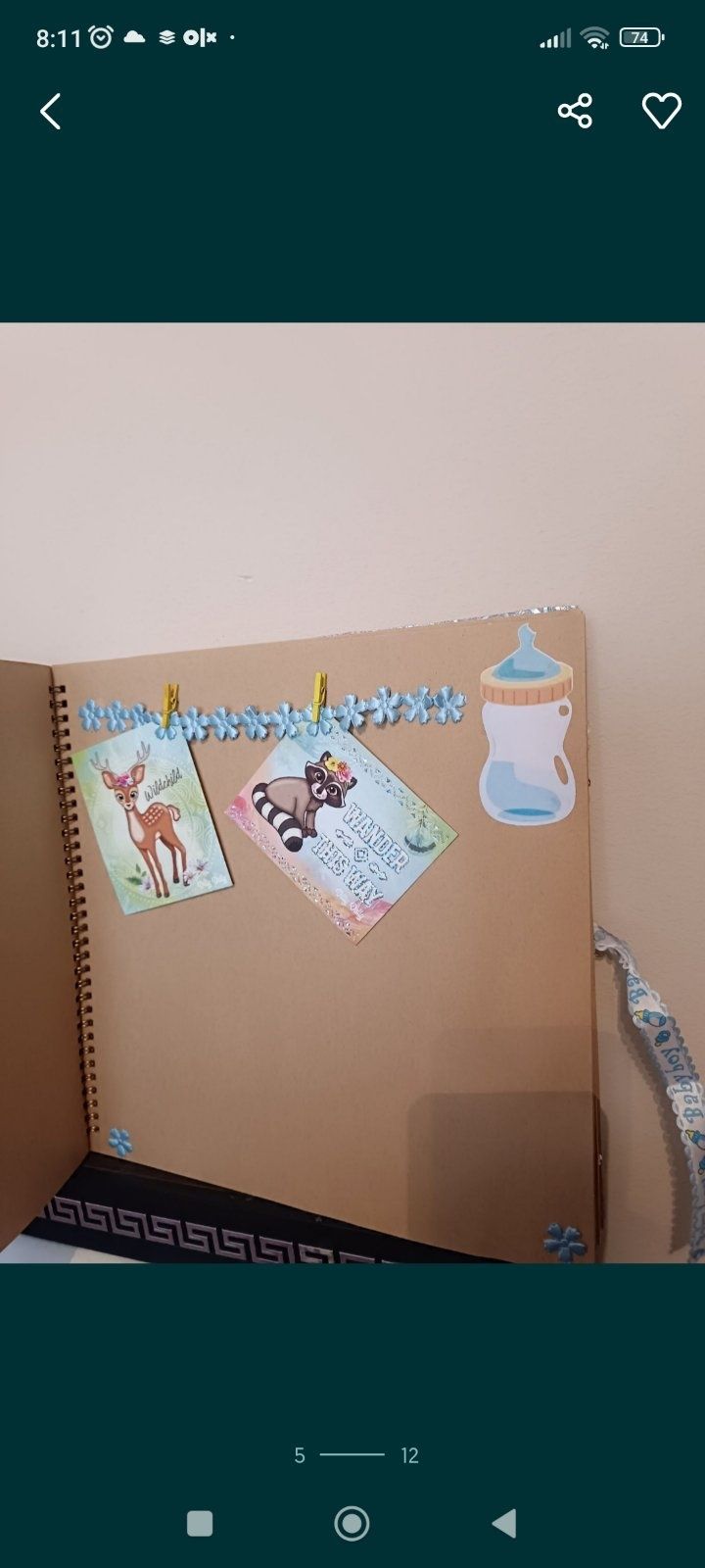 Ръчно изработен бебешки дневник албум с подарък органайзер