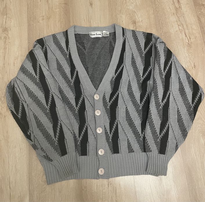 Винтажный кардиган с узорами(свитер)