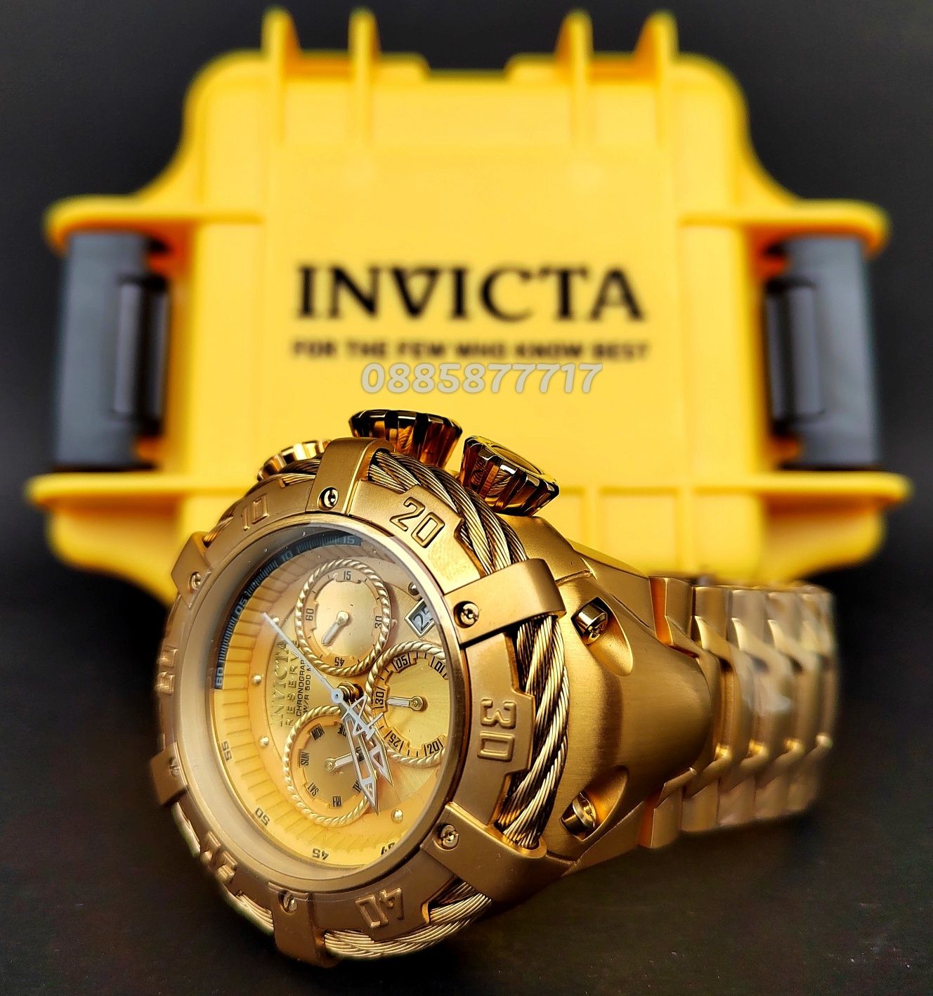 часовник INVICTA Thunderbolt Reserve Gold 55 mm, Инвикта нов