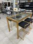 Set 4 Scaune de bar cu  Masa inclusa /  inox cu sticla   -  LumiSource