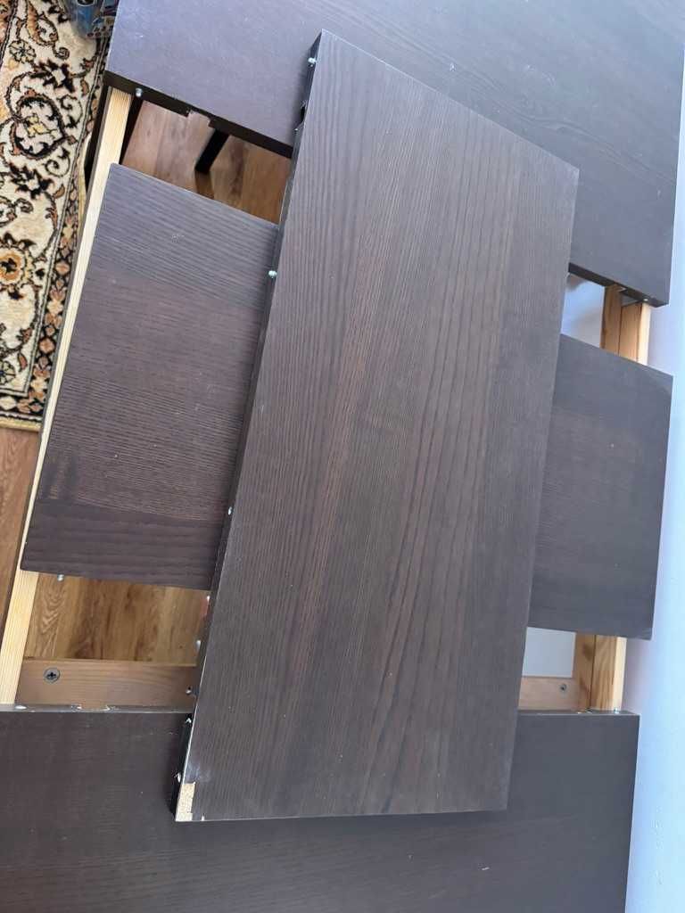 BJURSTA разтегателна маса,IKEA,2 плота(Д140/180/220хВ74хШ84СМ)+4 стола