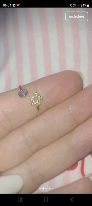 Inel fete reglabil aur 585