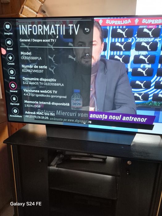 LG OLED55B8PLA – Televizor OLED 55″ 4K, stare excelentă