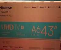 Телевизор Hisense 43' 4K UHD Smart TV без рамочный голосовой пульт  
Б